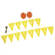Itens Guirlanda decorativa de corrente de flâmula de aniversário feita de feltro amarelo laranja 300 cm