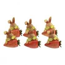 Itens Coelhinho decorativo com cenoura Figuras decorativas de coelhinho da Páscoa Alt.5,5cm 6 unidades