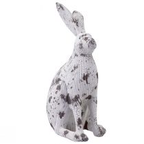 Itens Coelhinhos decorativos branco vintage madeira look Páscoa Alt.14,5/24,5cm 2 unidades