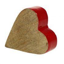 Coração de madeira Deco vermelho, natural 11 cm x 9,5 cm