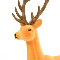 Itens Figura decorativa de rena de veado amarelo marrom flocada 37 cm
