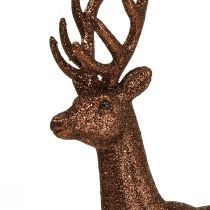 Itens Figura decorativa de veado rena cobre decoração glitter Alt.37cm