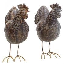 Deco galinhas figura decorativa jardim figura de frango vintage H17cm 2pcs