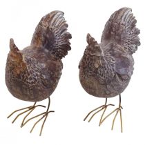 Deco galinhas figura decorativa jardim figura de frango vintage H17cm 2pcs