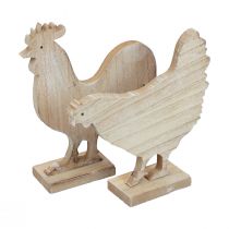 Itens Decoração decorativa de mesa de frango decoração de madeira de Páscoa vintage 19 cm conjunto de 2