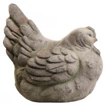 Deco frango grande cerâmica cinza decoração primavera vintage 30cm