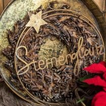 Cones de guirlanda decorativa Guirlanda de Natal marrom, glitter Ø30cm