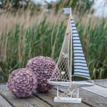 Itens Bola de conchas Decoração marítima com conchas Bola Deco violeta Ø12cm