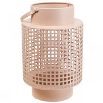 Itens Lanterna decorativa lanterna metal rosa com pega Ø18cm A29cm