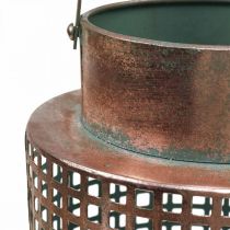 Lanterna Decorativa Lanterna Metal com Asa Rosa Ø18cm A29cm