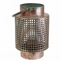 Itens Lanterna decorativa de metal com alça rosa Ø18cm Alt.29cm