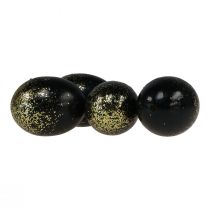 Itens Ovos de Páscoa decorativos ovo de ganso verdadeiro preto com glitter dourado Alt.7,5–8,5 cm 10 peças