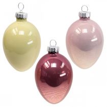 Ovos de Páscoa Deco para pendurar decorações de Páscoa rosa/verde 6 unidades