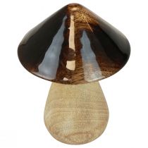 Itens Cogumelo decorativo cogumelo de madeira efeito brilho marrom natural Ø7,5cm Alt.10cm