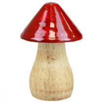 Itens Cogumelos decorativos cogumelos de madeira vermelho brilho decoração de outono H6/8/10cm conjunto de 3