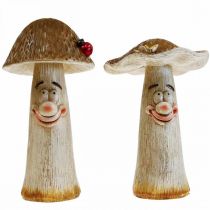 Cogumelos Deco Decoração de outono cogumelos divertidos Ø15/12cm A22/25cm 2uds