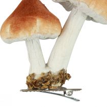 Itens Cogumelos decorativos com clipe decoração de outono flocados variados 9 cm 3 unidades