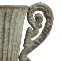 Itens Taça/cálice decorativo, metal, marrom antigo/branco, Ø12cm, A26cm, vaso/pote/decoração floral