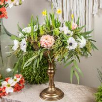 Tigela decorativa com pé em metal vintage Ø32cm A37cm
