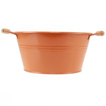 Itens Tigela decorativa com alças metal laranja marrom Ø29cm Alt.14,5cm