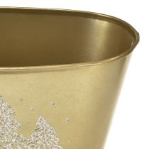 Itens Vaso decorativo oval em formato de árvore de Natal, dourado, 24×13×12,5cm