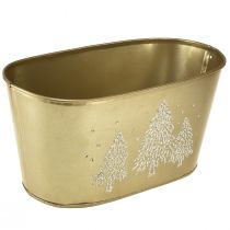 Itens Tigela decorativa plantador de árvore de Natal oval dourado 24×13×12,5cm