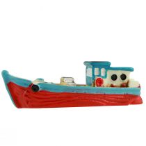 Itens Barco decorativo azul vermelho decoração de mesa marítima 5 cm 8 unidades