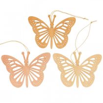Cabide decorativo borboletas laranja/rosa/amarelo 12cm 12uds