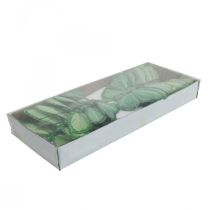 Itens Borboletas decorativas penas verdes em arame 10cm 12 un