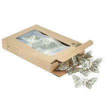 Itens Borboletas decorativas de metal penduradas decoração prata 5cm 30 un