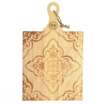 Tábua de corte decorativa bandeja retangular de madeira de manga 33×29cm
