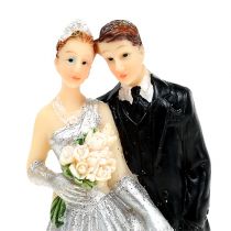 Casal de casamento de prata decorativa de 10 cm