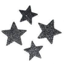 Estrelas decorativas para espalhar 4-5cm 40pcs pretas