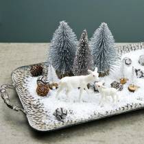 Bandeja decorativa com alças prata antiga 45cm x 25cm