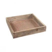 Itens Bandeja decorativa bandeja quadrada de madeira natural 20×20×3,5cm