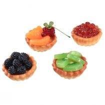 Tortinhas decorativas com bonecos de frutas 6 cm 4 unidades