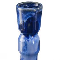 Itens Vaso decorativo de cerâmica azul verde marrom Ø8cm Alt.18,5cm 3 unidades
