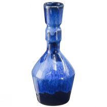 Itens Vaso decorativo de cerâmica azul verde marrom Ø8cm Alt.18,5cm 3 unidades