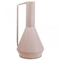 Itens Vaso decorativo moderno em metal rosa claro, 19,5 cm; jarro decorativo de design, 38,5 cm de altura, para flores secas.