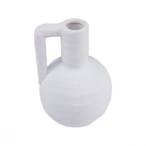 Itens Vaso decorativo mini vaso de flores branco com alça Alt.15cm