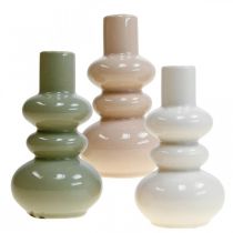 Vasos decorativos, conjunto de jarras de cerâmica esféricas A13,5cm Ø7,5cm 3uds