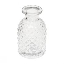 Itens Vasos decorativos mini vidro transparente retro diamante Ø5,5cm Alt.9cm 6 unid.