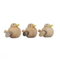 Pássaros decorativos pássaros de madeira decoração de mesa primavera natureza 5 cm 6 unidades