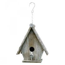 Casa de passarinho decorativa para pendurar Birdhouse Deco Grey H22cm