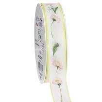 Itens Fita para presentes com estampa floral Bellis, ideal para artesanato e embalagens, 25 mm x 20 m