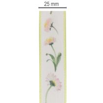Itens Fita para presentes com estampa floral Bellis, ideal para artesanato e embalagens, 25 mm x 20 m