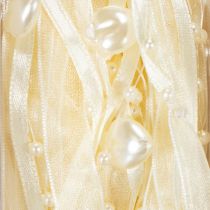 Itens Fita decorativa, creme, corações, pérolas, decoração de casamento, 10mm, 5m