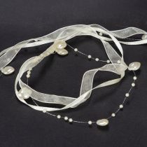 Itens Fita decorativa, creme, corações, pérolas, decoração de casamento, 10mm, 5m