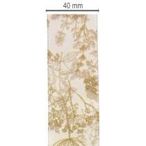 Itens Fita decorativa para presentes com motivos de plantas, fita decorativa de endro, 40 mm de largura, 20 m de comprimento.