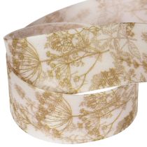 Itens Fita decorativa para presentes com motivos de plantas, fita decorativa de endro, 40 mm de largura, 20 m de comprimento.
